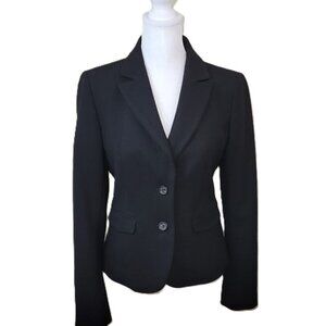 Ann Taylor LOFT Black Lined Blazer/Jacket 2 Button Classic Styling Women's SZ 0